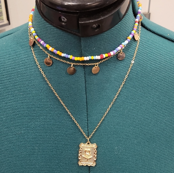 TALBOTS & Ann Taylor LOFT Sz 4 Wide Leg Denim Jean Bundle with Bonus Necklace - Picture 2 of 7